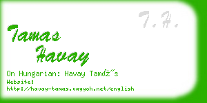 tamas havay business card